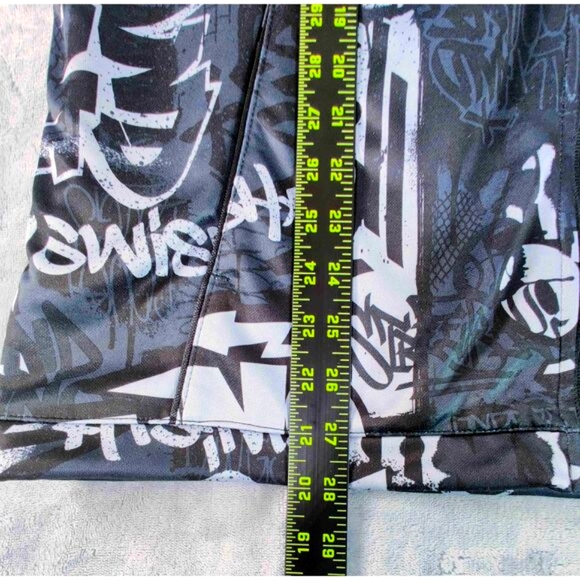AND1 Black Grey Graffiti Full Zip Y2K Streetwear Hoodie Jacket Size Medium - Picture 12 of 13
